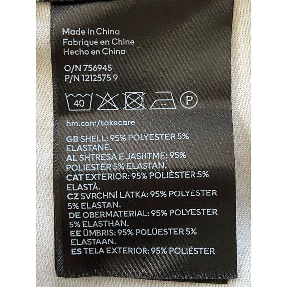 H&M Pinstriped Wide Leg Trousers Gray NWT Size Small - Picture 4 of 11